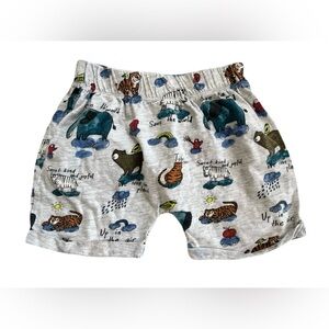 H&M Kids Gray and Blue Shorts with Animal Print
